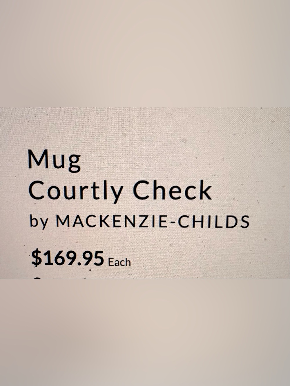 Mackenzie-Childs Mug Courtley Check - Picture 5 of 5